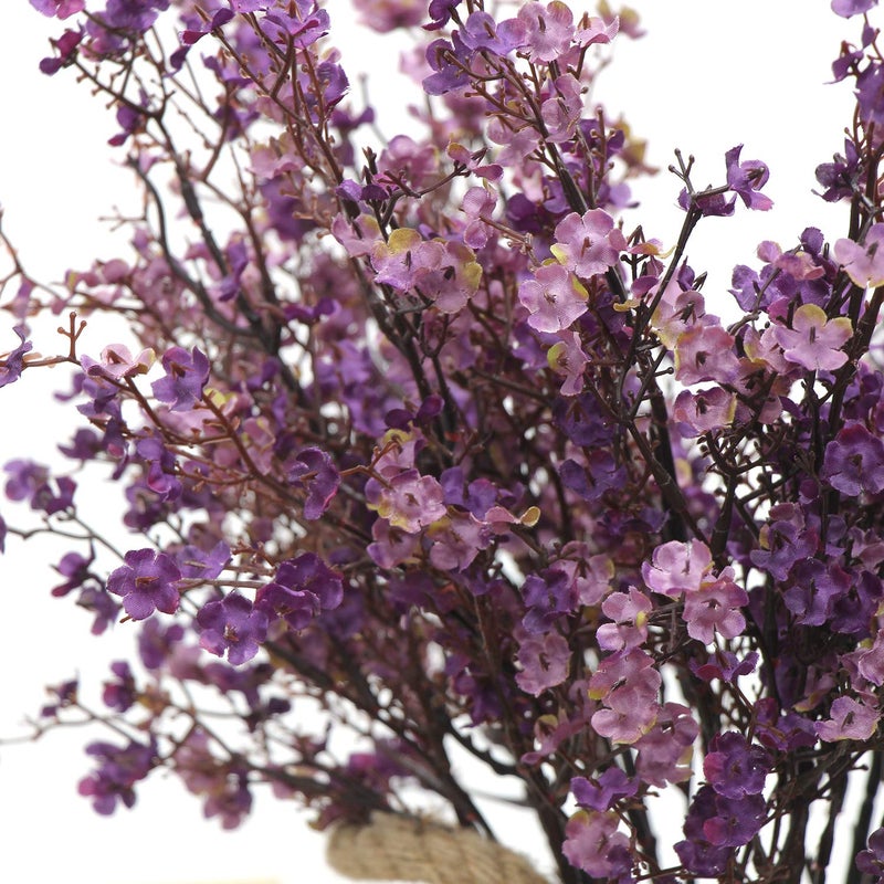 JAKY Global JAKY-Global Babys Breath Fabric Cloth Artificial Flowers 6 Bundle European Fake Silk Plants Decor Farmhouse Wedding Party Decoration Bouquets Real Touch DIY Home Garden (Autumn Purple-6pcs) - Image 5